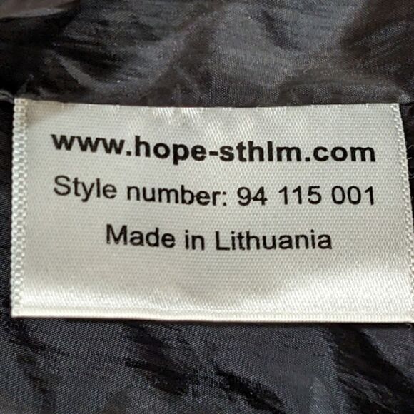 Hope Ringstrand Soderberg Stockholm Bomber Jacket Size 48, US 38 Black - Picture 7 of 9